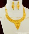 NLC299 - Unique Enamel Gold Necklace Design And Earring Set 1 Gram Gold Forming Jewellery Online