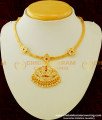 NLC309 - Thick Metal Lotus Design Stone Attigai Design Guarantee Impon Necklace Online