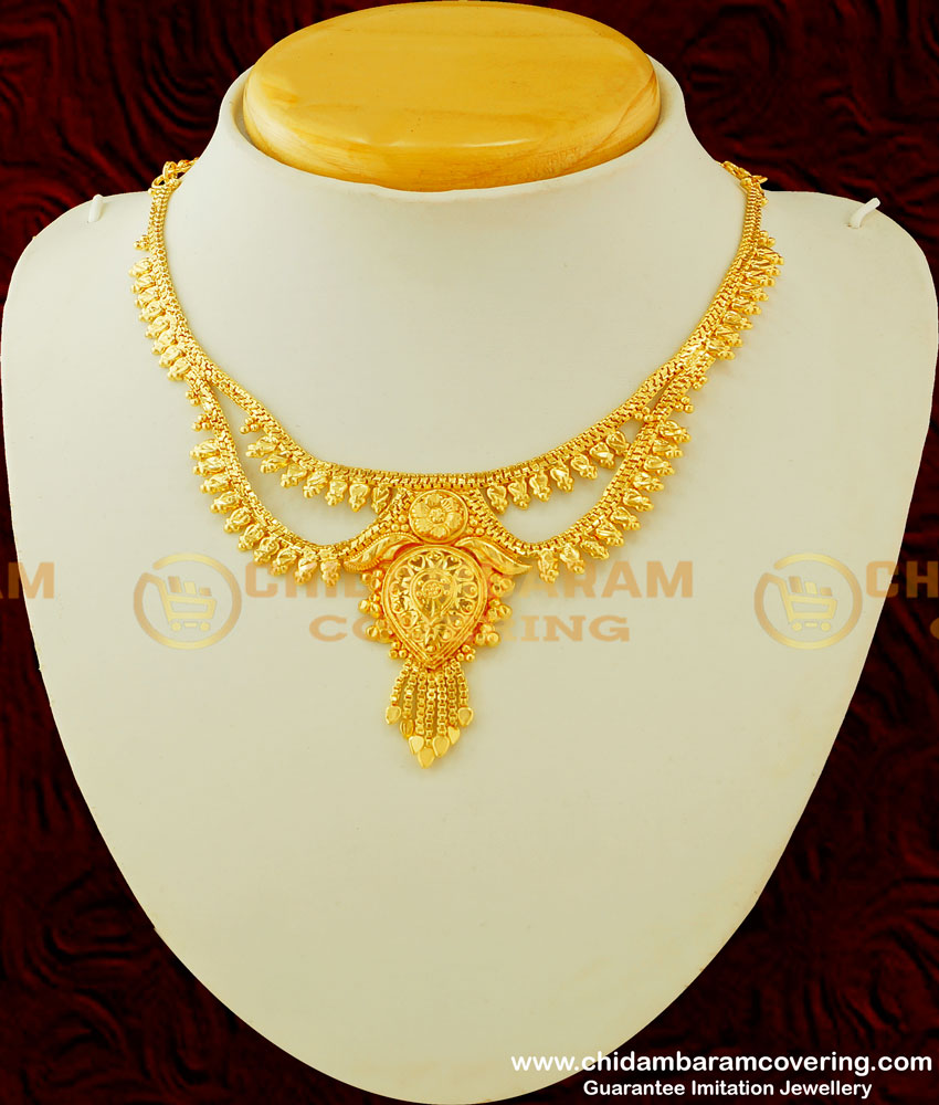 NLC312 - One Gram Gold Plated Calcutta Model Double Layer Necklace Buy Online