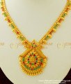 NLC313 - Grand Look High Quality Ruby Emerald Stone Dollar Necklace One Gram Jewellery Online