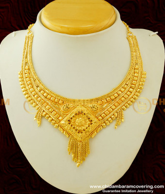 NLC317 - New Kolkata Gold Necklace Design Gold Covering Guaranteed Necklace Buy Online 