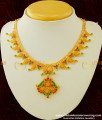 NLC325 - Unique Designer Ruby Emerald Mango Design Necklace Guarantee Necklace Online