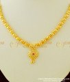 NLC332 - New Model Stunning Gold Simple Gold Beads Necklace with Stone Pendant Designs for Girls