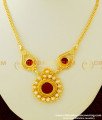 NLC336 - Buy Beautiful Kerala Style White Stone Palakka Necklace Artificial Jewellery 