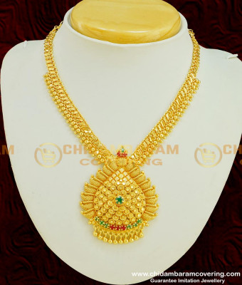 NLC347 - Latest Collection Micro Plated Multi Stone Necklace Designs
