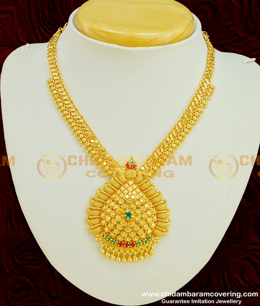 NLC347 - Latest Collection Micro Plated Multi Stone Necklace Designs