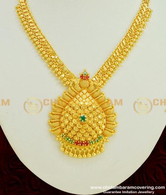 NLC347 - Latest Collection Micro Plated Multi Stone Necklace Designs