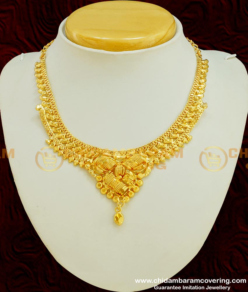 NLC353 - Traditional Gold Necklace Design Guarantee Jewellery Buy Online