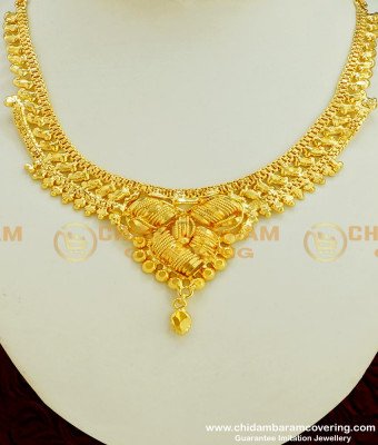 NLC353 - Traditional Gold Necklace Design Guarantee Jewellery Buy Online