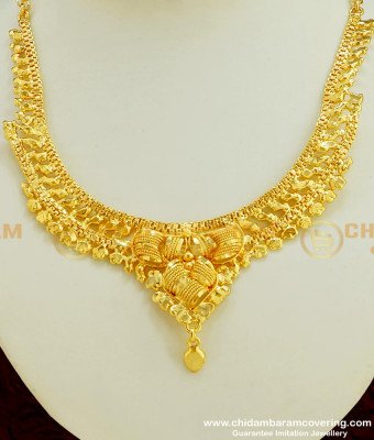 NLC354 - Traditional Indian Wedding Chidambaram Covering Necklace Design Imitation Jewellery 