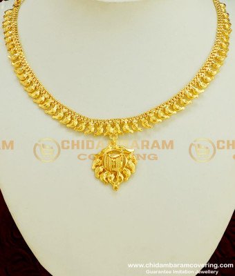 NLC357 - Simple Party Wear 2 Gram Gold Guarantee Plain Necklace Online
