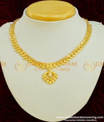 NLC358 - Latest Light Weight Simple Design Chidambaram Covering Stone Necklace Online