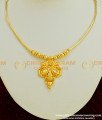 NLC360 - Gold Plated Designer Chain with Elegant Leaf Pendant Simple Necklace 