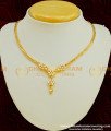 NLC361 - One Gram Gold Simple American Diamond Stone Necklace 