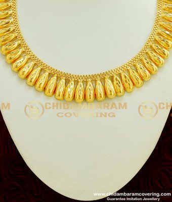 NLC364 - Gold Plated Traditional Kerala Designer Necklace for Kerala Saree