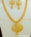 NLC372 - Stylish Gold Plated Modern Party Wear Necklace with Long Earring Guarantee Jewellery 