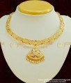 NLC374 - Getti Metal Gold Attigai Full Mango Design with Double Side Swan Stone Attigai Necklace