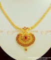 NLC377 - Elegant Modern Peacock Ruby Stone Pendant Designer Necklace for Women  