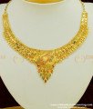 NLC385 - Attractive New Enamel Forming Gold 2 Gram Gold Plated Necklace Design with Earring Combo Set Collection 