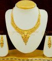 NLC386 - Wedding Were Gold Necklace Design with Earring Gold Forming Necklace Set Collection at Lowest Price Online 