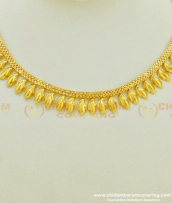 NLC392 - Gold Design Bridal Wear Gold Plated Leaf Design Necklace Guaranteed Jewellery