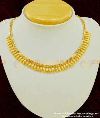 NLC393 - Indian Bridal Jewellery Unique Design Pure Gold Plated Plain Necklace At Low Price Online 