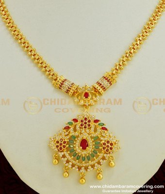 NLC395 - Trendy Collection One Gram Gold High Quality AD Stone Designer Necklace Online