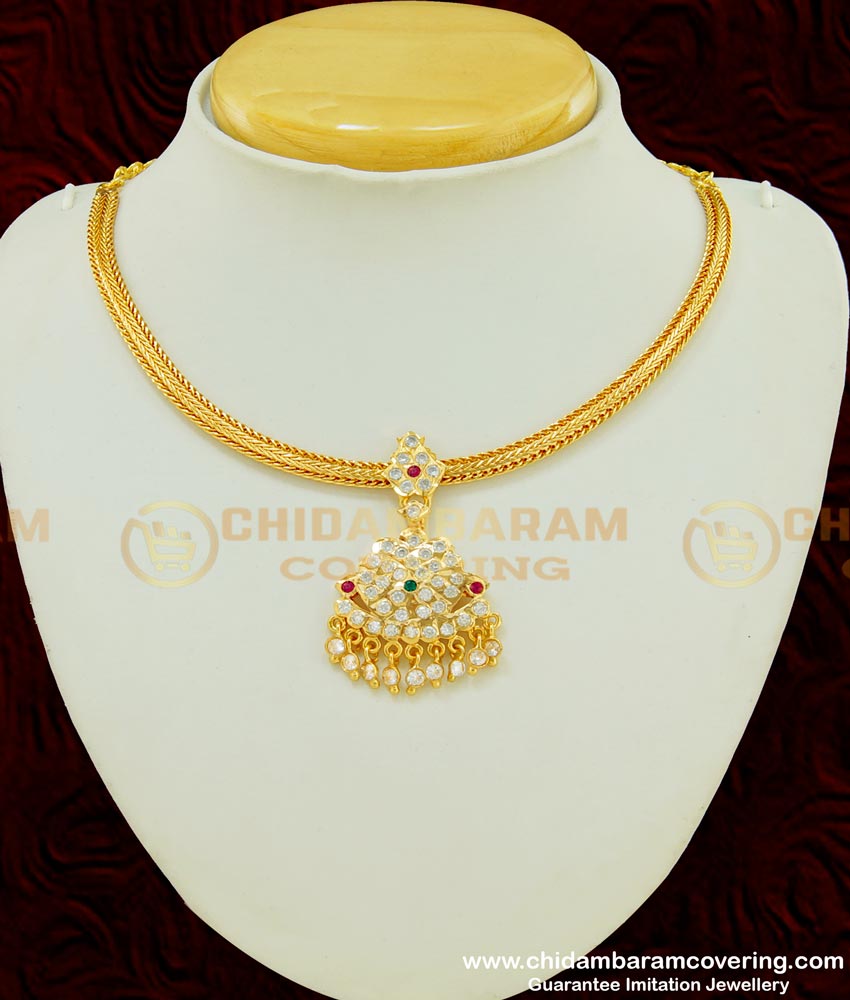 NLC396 - Indian Traditional Jewellery New Design Five Metal Attigai Necklace Online