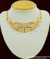 NLC400 - Attractive Impon Pink and White Stone Peacock Design Choker Necklace Imitation Jewellery Wedding Collection