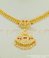 NLC403 - New Model Gati Metal Lakshmi Dollar Stone Impon Attigai Bridal Impon Necklace 
