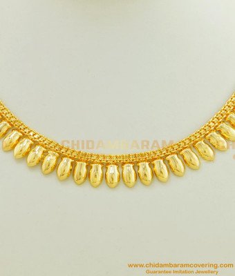 NLC413 - Kerala Light Weight Daily Wear Shiny Flower Petal Design Necklace 