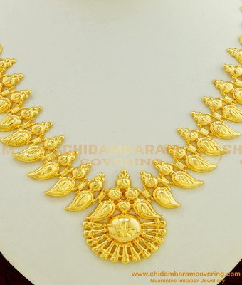 NLC421 - Kerala Gold Inspired Light Weight Necklace Bridal Jewelry for wedding