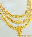 NLC426 - Grand Gold Look Bridal Wear Gold Forming Three Layer Necklace and Earring Set Buy Online