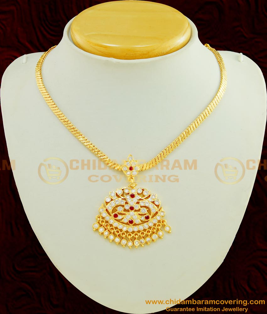 NLC429 - Traditional Gold Design Old Model Attigai One Gram Gold Plated Impon 5 Metal Jewellery 