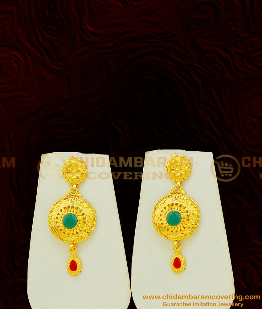 NLC432 - Latest Party Wear Gold Forming Jewellery Multi Colour Stone Work Necklace Set 