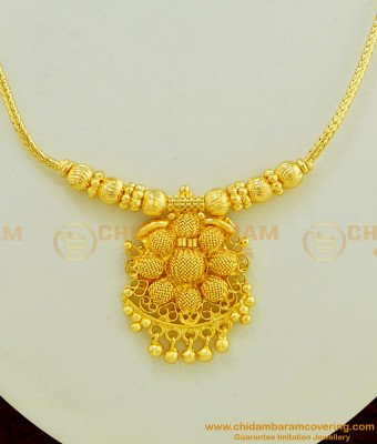 NLC443 - Marriage Bridal Gold Necklace Design Light Weight Short Necklace Online 