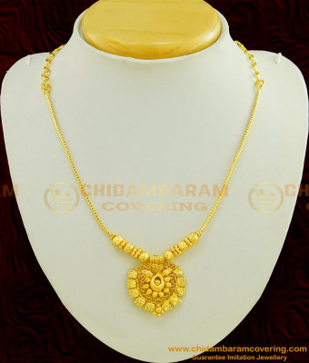 NLC444 - Latest Simple Gold Short Chain Designer Pendant Necklace Designs 