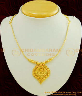 NLC445 - Traditional Real Gold Necklace Design Beautiful Pendant with Small Chain Necklace 