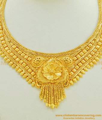 NLC446 - Traditional Design One Gram Gold Plated Necklace Design Buy Online