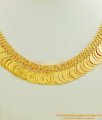 NLC449 - Traditional Gold Plated Lakshmi Kasu Malai Necklace Design for Wedding