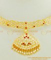NLC451 - Getti Metal Gold Attigai Design Full Mango Design Impon Attigai Necklace for Wedding 