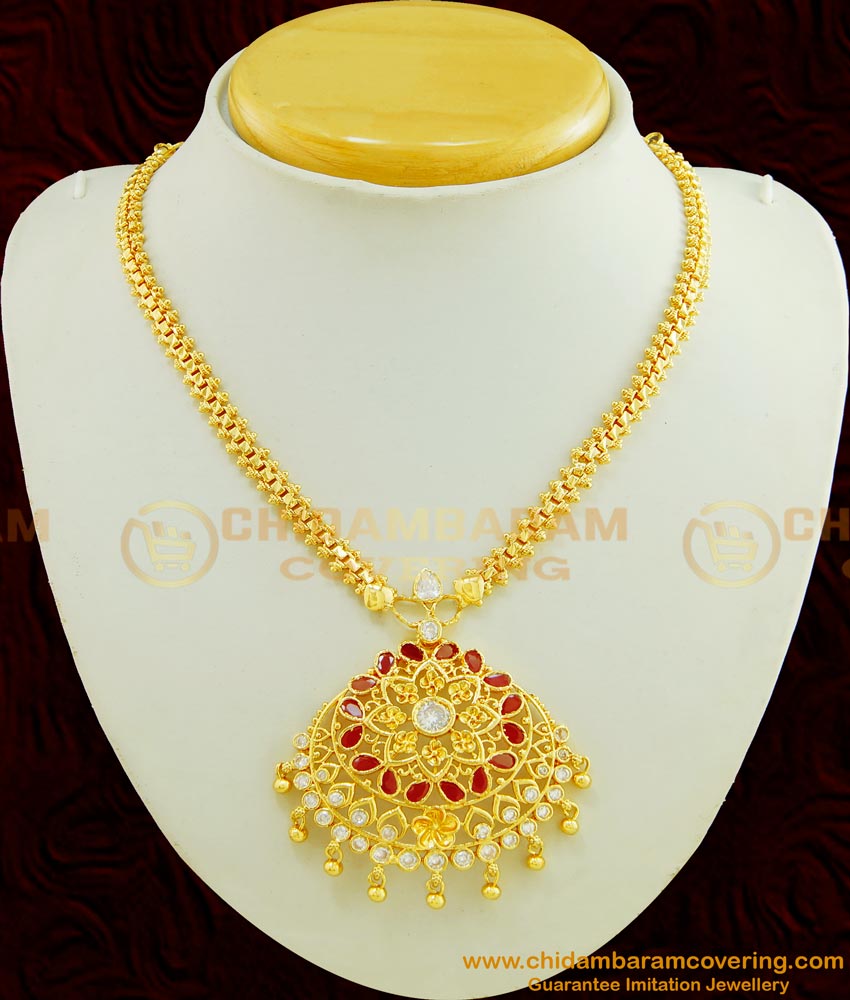 NLC455 - Trendy One Gram Gold High Quality AD Stone Designer Necklace for Women