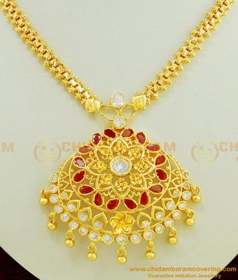 NLC455 - Trendy One Gram Gold High Quality AD Stone Designer Necklace for Women