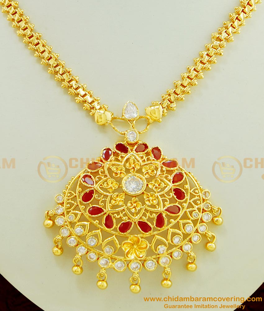NLC455 - Trendy One Gram Gold High Quality AD Stone Designer Necklace for Women