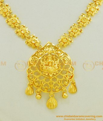 NLC457 - Traditional One Gram Gold Lakshmi Devi Gold Design Necklace for Wedding