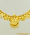 NLC460 - Latest Design Gold Plated Lakshmi Pendant with Gold Coin Necklace Designs Online