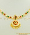NLC465 - Attractive Gold Plated Multi Stone Traditional Impon Attigai Necklace Online