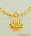 NLC466 - Traditional Impon Attigai White Stone Imitation Necklace Low Price Buy Online