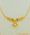 NLC486 - Gorgeous Look Stunning Gold Emerald Stone Simple Design Necklace