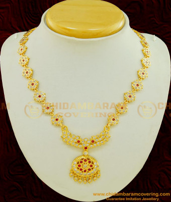 NLC501 - Beautiful First Quality Look Like Gold Design Impon Stone Attigai Necklace Buy Online